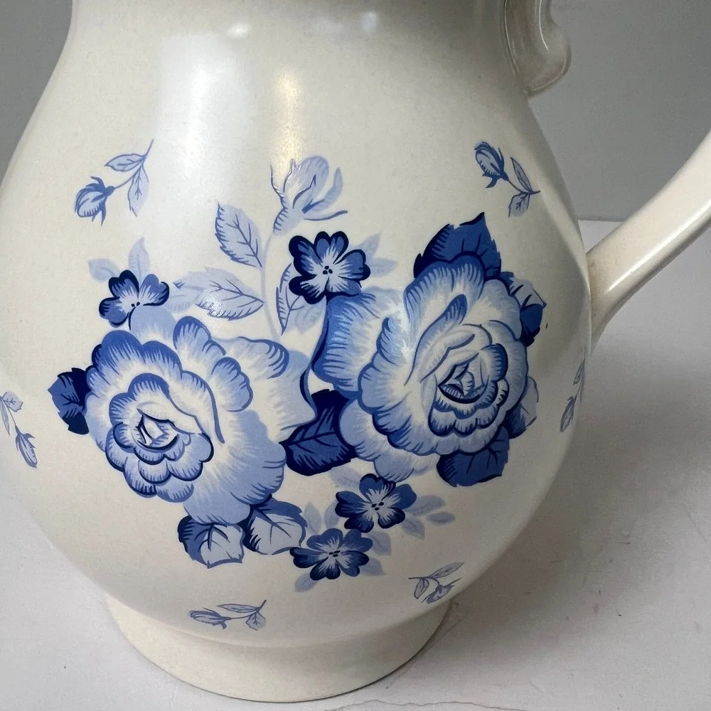 Cottagecore Ceramic Pitcher Home Decor Large Floral Farmhouse Homestead Ranch